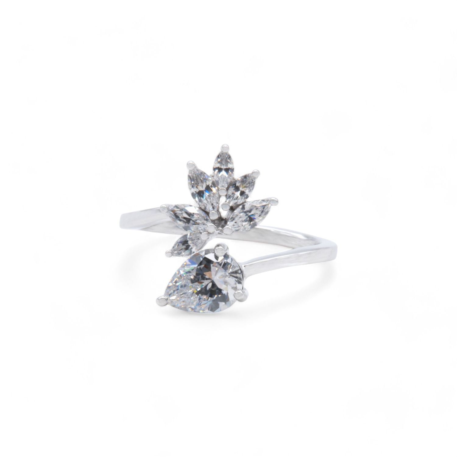 Floral Marquise Zircon Ring